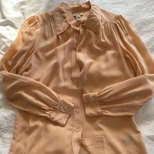 J. Crew Pink 100% Silk Blouse